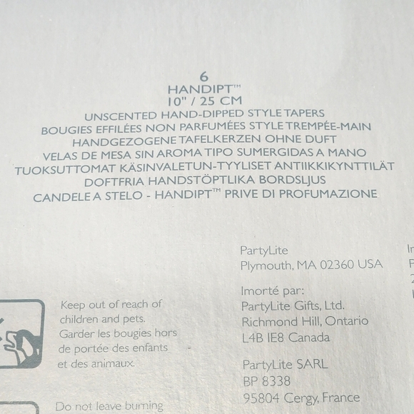 New Partylite 10" handipt taper candles P07741 Unscented Amber - Picture 3 of 4